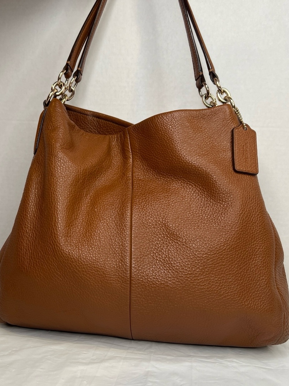 Vintage COACH Madison Phoebe Shoulder Tote Bag Brown Leather Purse